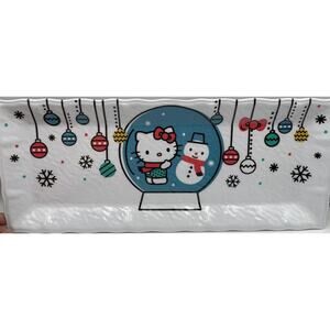 Hello Kitty Snow Globe With Snowman And Ornaments Holiday Melamine Tray/Platter